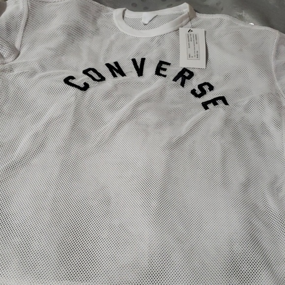 CONVERSE WOMEN'S WHITE EMBROIDERED STRETCH SZ SMAL - Picture 2 of 6